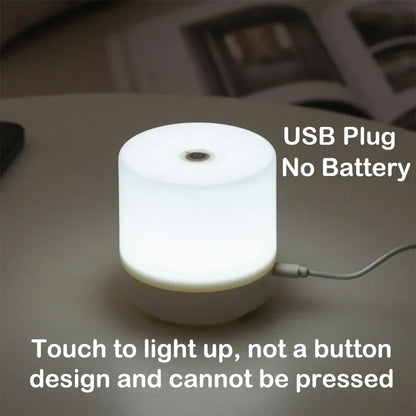 Dimmable LED Cube Lamp 3.3 Inch White Touch Control Bedside Light USB Powered for Nightstand Reading Desk Small Space Ambient Lighting