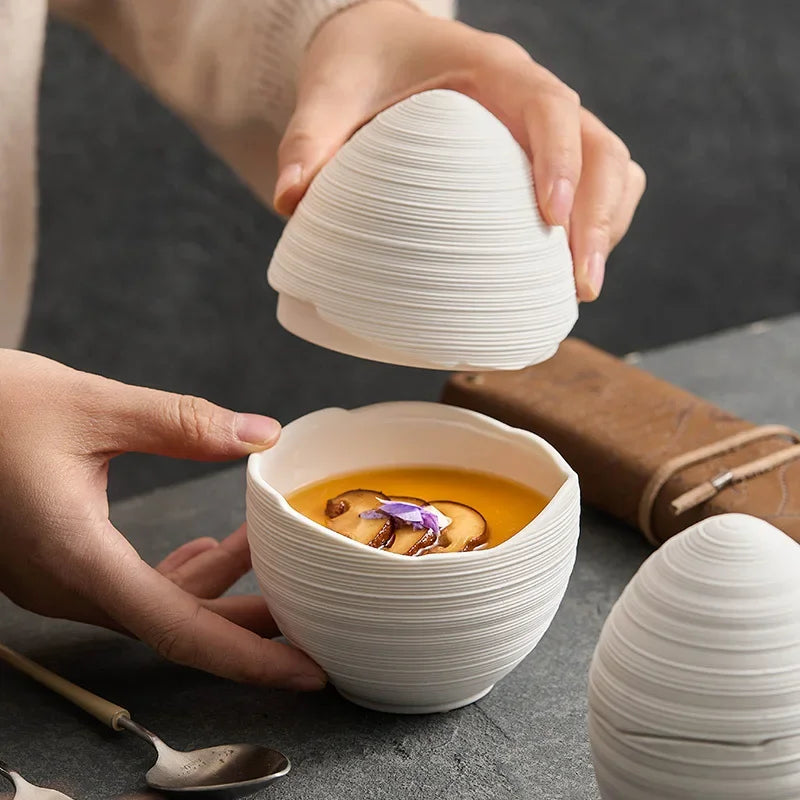 Oval Porcelain Dish for Fruit Snacks Salad and Soup Modern Kitchen Serving Ware Natural Tones