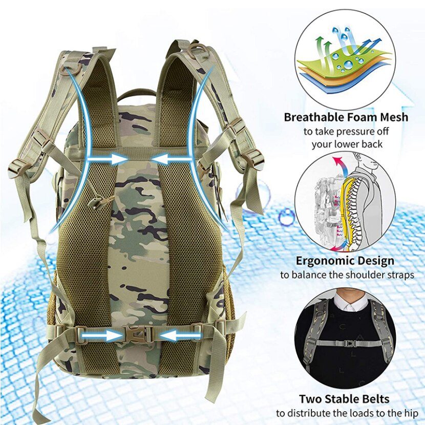 Tactical Backpack | Military Style Rucksack with Heavy-Duty Storage | Weather Resistant for Outdoor Adventures