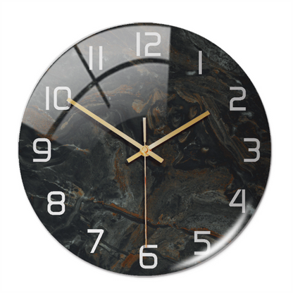 Silent Wall Clock Round Metal Frame Minimalist Quiet Sweep Non-Ticking for Living Room Bedroom Office Home Decor Modern Decorative Timepiece