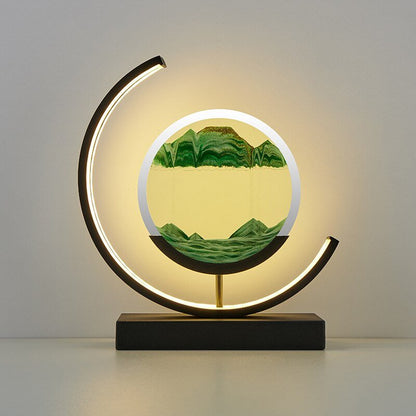 Kinetic Sand Motion Night Light with Rotating Landscape Display for Bedroom Nightstand and Living Room Ambiance