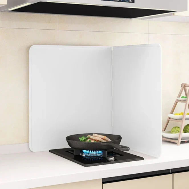 Stainless Steel Foldable Grease Splatter Guard 2-Panel Kitchen Stovetop Shield for Frying Cooking