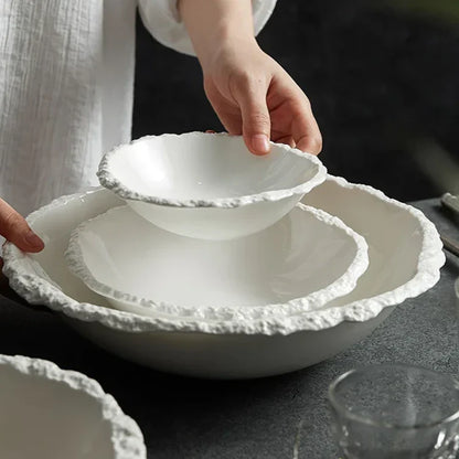 Handcrafted Stoneware Dinner Bowl 9.8 Inches Wide for Family Meals, Pasta, Soup & Sides | Farmhouse Kitchen Tableware for Everyday Use