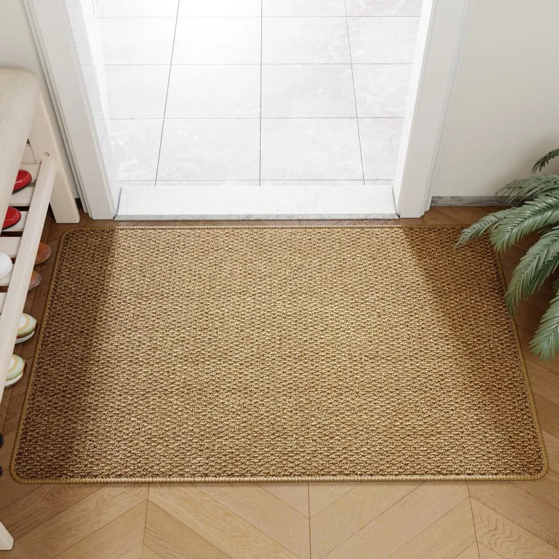 Woven-Look Outdoor Entrance Mat with Non-Slip Backing – Weather-Resistant Polypropylene Doorway Rug for Front Door, Patio & Hallway