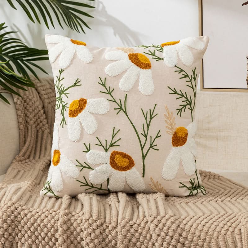 EMBROIDERLIVA – Embroidered Throw Pillow Cover for Cozy Decor