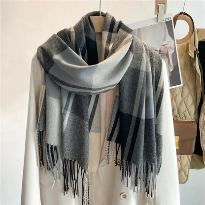 Plaid Square Scarf for Women – Soft Fabric Winter Wrap 35 x 35 Inches Neck Accessory for Cold Weather & Layering Outfits
