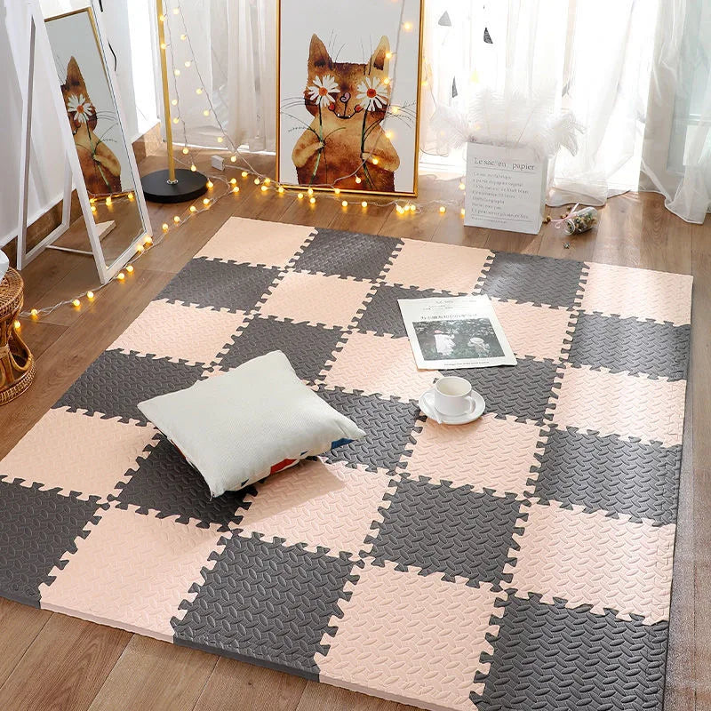 Interlocking Foam Floor Tiles for Kids Playroom 12x12 Inch Cushioned Baby Crawling Mat Non-Slip Puzzle Mats Nursery Safe Play Area