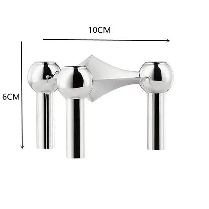 Geometric Metal Candle Holder - Modular Stacking Candelabra for Tables & Centerpieces - Modern Minimalist Decor