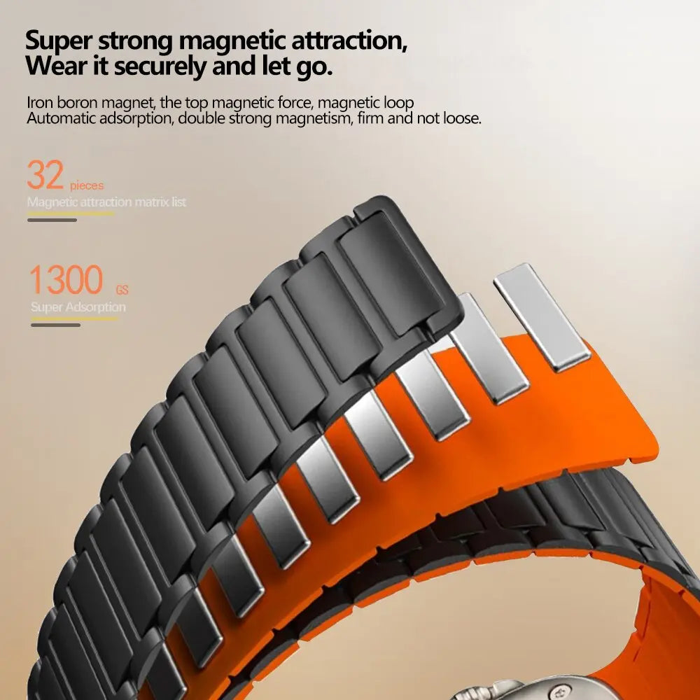Stretchy Magnetic Sport Watch Strap with Quick-Adjust Fit for 38/40/41mm & 42/44/45/46/49mm Smartwatch Models