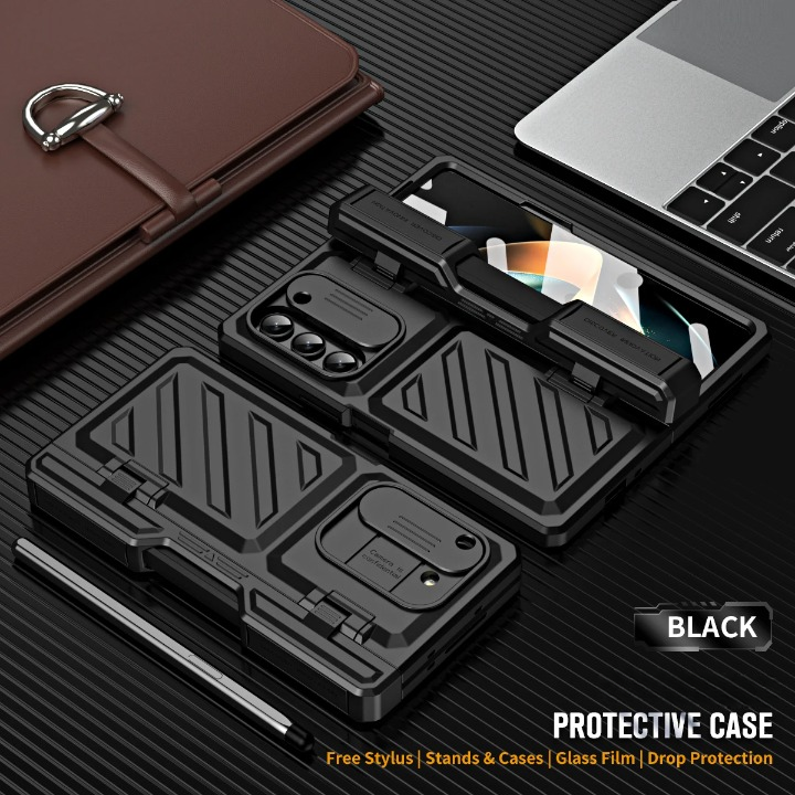 Foldable Phone Armor Case with Built-In Screen Guard & Kickstand for Samsung Galaxy Z Fold 4 / Z Fold 5 – Drop-Tested Protection