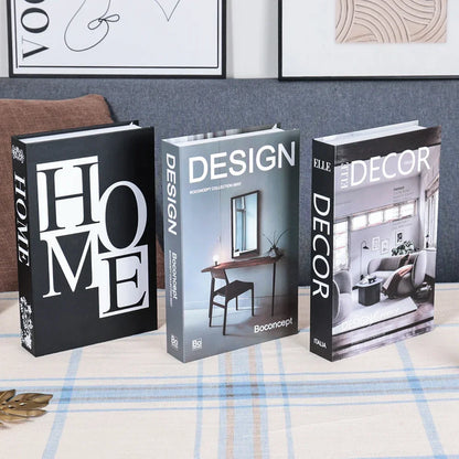 Hollow Cardboard Book Stack 3-Piece Display Set for Shelf Styling Coffee Table Accent Modern Home Interior Staging Props