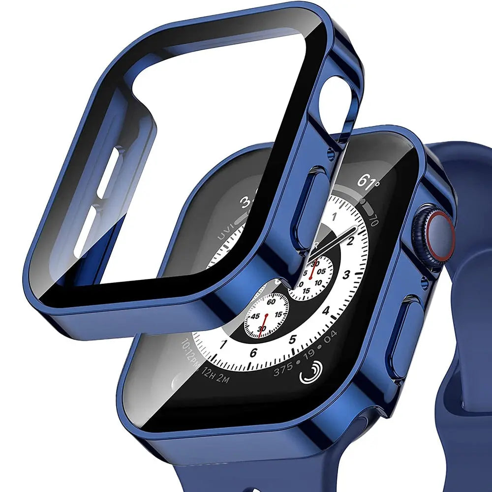 Snap-On Full-Coverage Screen & Body Shield for Apple Watch Series 4-9 – Tempered Glass & PC Armor
