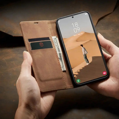 Leather Folio Phone Case with Card Slots – Samsung Galaxy S22, S22 Plus & S22 Ultra