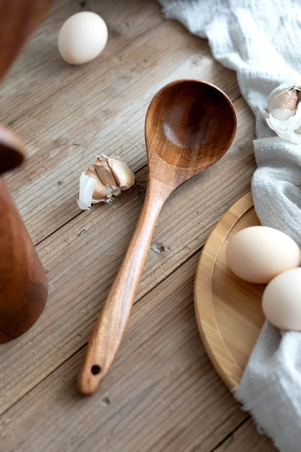 Natural Teak Wood Cooking Utensil Set for Kitchen & Dining | Eco-Friendly Solid Hardwood Spatula Spoon Tool Collection | Heat-Resistant