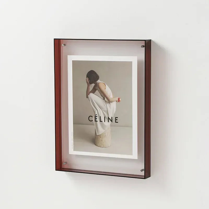 Clear Acrylic Photo Frame with Stand | Double-Sided Desktop Display for Pictures & Postcards | Freestanding Picture Holder