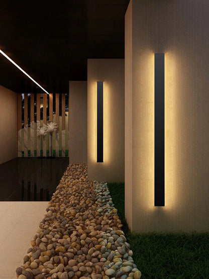 Vertical LED Sconce Metal Acrylic Waterproof Indoor Outdoor Fixture Adjustable Temperature Modern Exterior Interior Entryway Stairwell