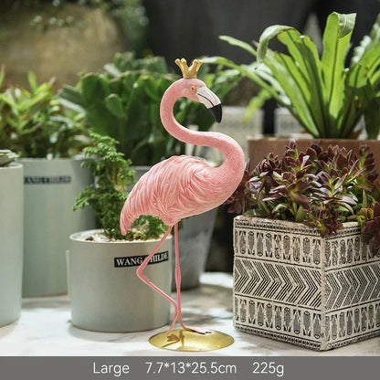 Resin Flamingo Figurine Modern Home Decor Sculpture for Shelf Display Living Room Accent Piece Office Desktop Tropical Bird Statue