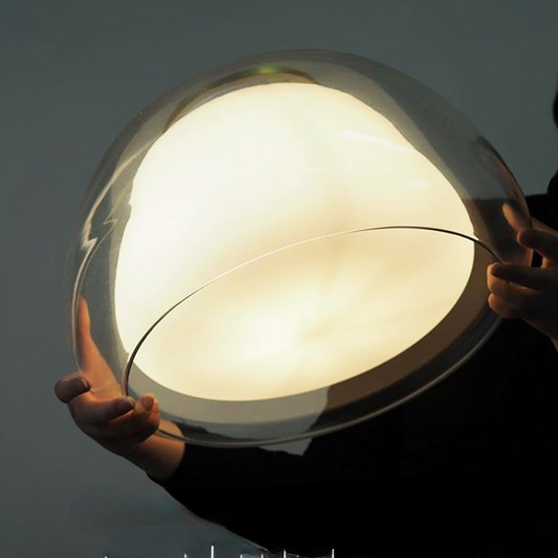Translucent Globe Hanging Light Fixture Glass Dome Ceiling Lamp for Kitchen Island Dining Room Bedroom Modern