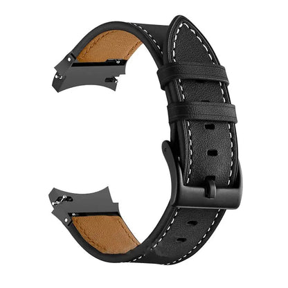 Leather & Steel Smartwatch Strap for Galaxy Watch 5 – Adjustable Wristband in Multiple Finishes