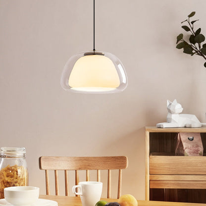 Translucent Globe Hanging Light Fixture Glass Dome Ceiling Lamp for Kitchen Island Dining Room Bedroom Modern