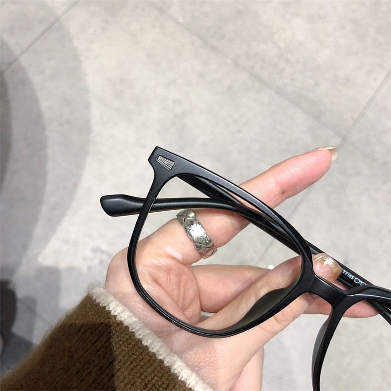 Square Frame Nearsighted Prescription Glasses with Blue Light Filter | Anti-Glare Myopia Eyeglasses for Men & Women | Lightweight Diopter