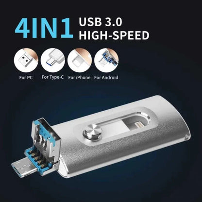 Portable SSD | 4 in 1 USB 3.0 Flash Drive with High-Speed Transfer | Compact Storage for Easy Access