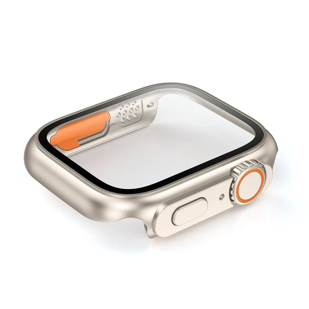 Hardened Glass Shield Case for Apple Watch Series 7/8/SE – Full Display Coverage, Crown Access, 40-45mm Sizes