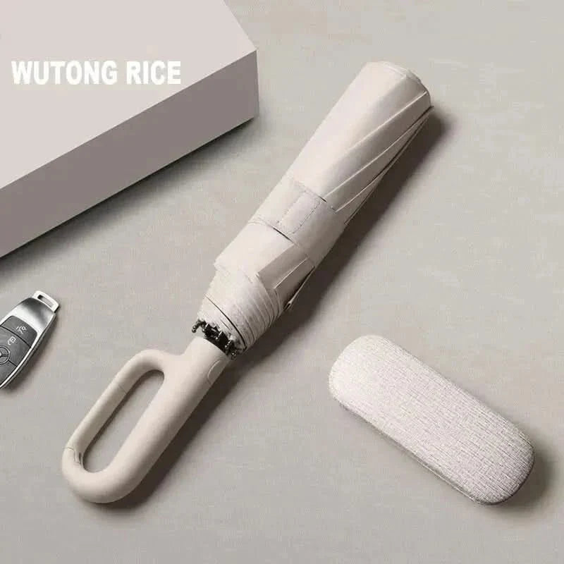 Automatic Open Close Umbrella Windproof 8-Rib UV Protection Compact Folding Travel