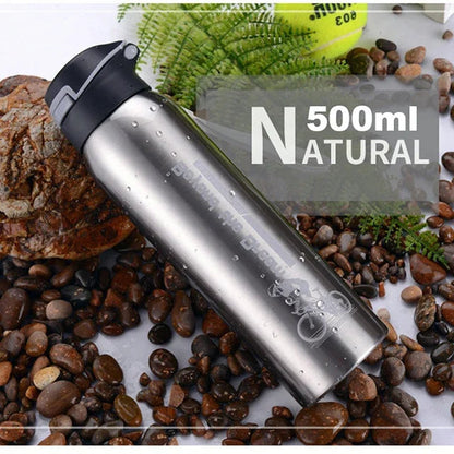 Insulated Stainless Steel Water Bottle with Sport Cap & Carry Loop – 17 oz Double Wall Bike Bottle for Cycling, Commuting & Outdoor Sports