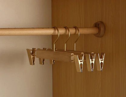 Premium Wooden Suit Hangers with 1.6-Inch Wide Shoulders & Anti-Slip Trouser Bar – Natural Cinnamon Wood Closet Organizers for Jackets, Coat