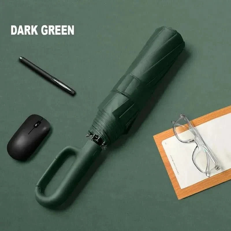 Automatic Open Close Umbrella Windproof 8-Rib UV Protection Compact Folding Travel