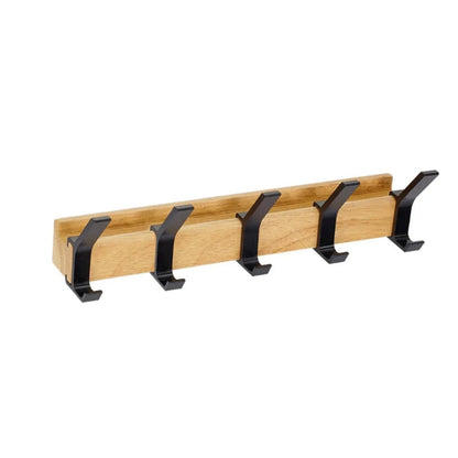 Scandinavian Design | Wall Coat Rack with Movable Double Hooks | Stylish Organizer for Entryways