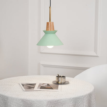 Resin Wood Hanging Light 9 in for Kitchen Island Dining Table Adjustable Ceiling Fixture E26 LED Compatible Scandinavian Modern