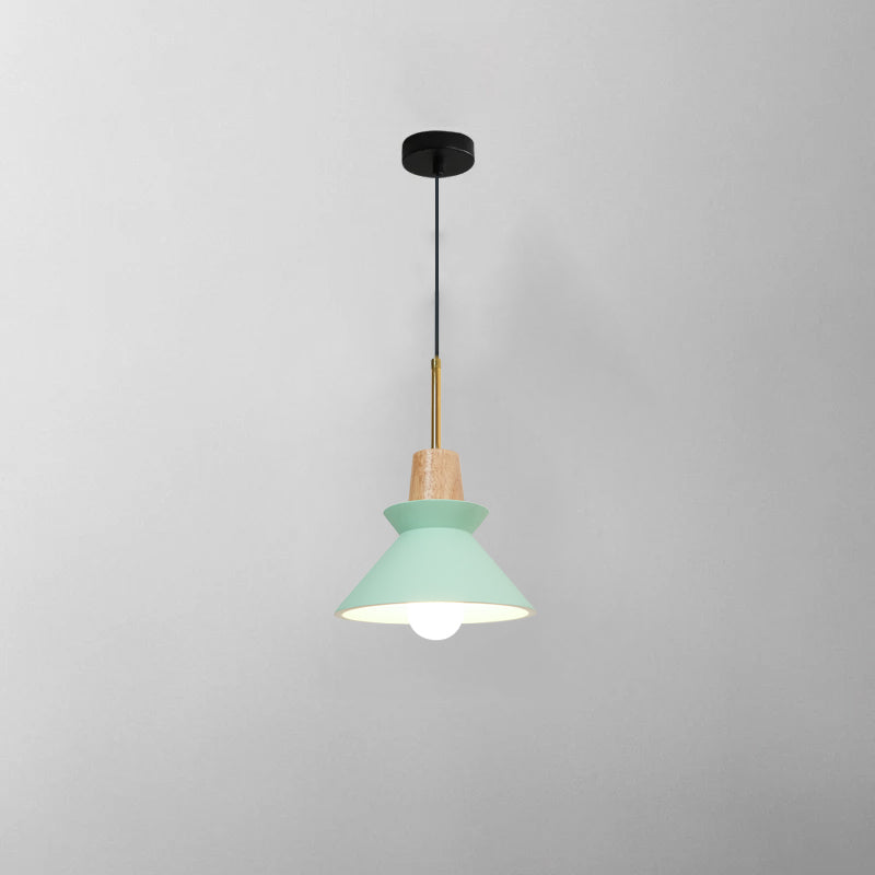 Resin Wood Hanging Light 9 in for Kitchen Island Dining Table Adjustable Ceiling Fixture E26 LED Compatible Scandinavian Modern