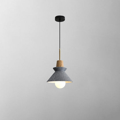 Resin Wood Hanging Light 9 in for Kitchen Island Dining Table Adjustable Ceiling Fixture E26 LED Compatible Scandinavian Modern