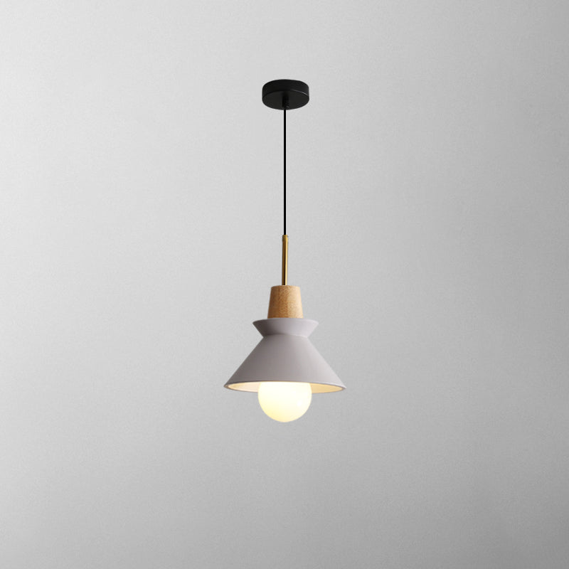 Resin Wood Hanging Light 9 in for Kitchen Island Dining Table Adjustable Ceiling Fixture E26 LED Compatible Scandinavian Modern