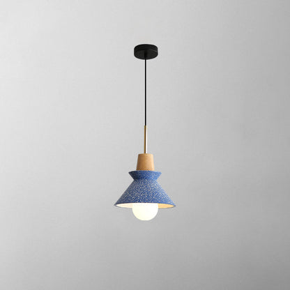 Resin Wood Hanging Light 9 in for Kitchen Island Dining Table Adjustable Ceiling Fixture E26 LED Compatible Scandinavian Modern