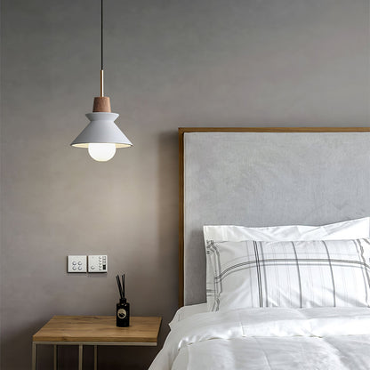 Resin Wood Hanging Light 9 in for Kitchen Island Dining Table Adjustable Ceiling Fixture E26 LED Compatible Scandinavian Modern