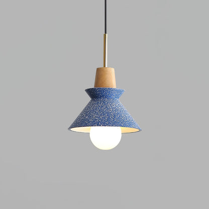 Resin Wood Hanging Light 9 in for Kitchen Island Dining Table Adjustable Ceiling Fixture E26 LED Compatible Scandinavian Modern