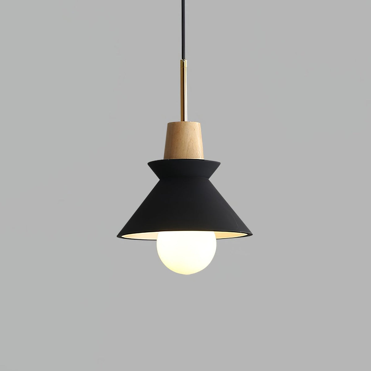 Resin Wood Hanging Light 9 in for Kitchen Island Dining Table Adjustable Ceiling Fixture E26 LED Compatible Scandinavian Modern