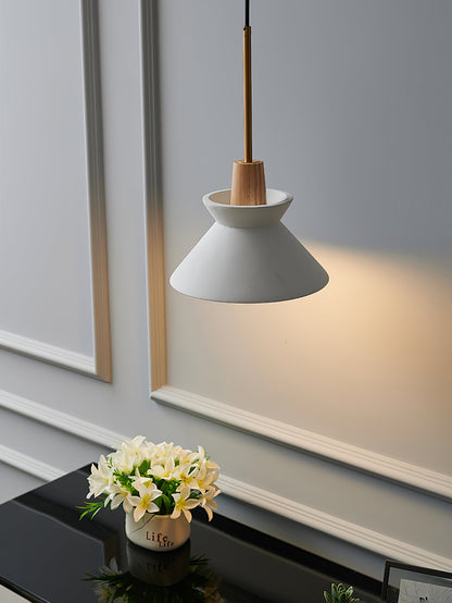 Resin Wood Hanging Light 9 in for Kitchen Island Dining Table Adjustable Ceiling Fixture E26 LED Compatible Scandinavian Modern