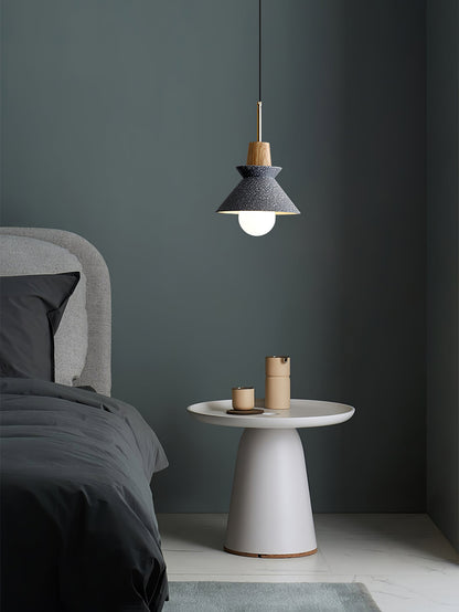 Resin Wood Hanging Light 9 in for Kitchen Island Dining Table Adjustable Ceiling Fixture E26 LED Compatible Scandinavian Modern