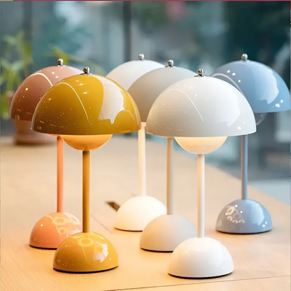 Cordless Table Lamps, Rechargeable Scandinavian Table Lamp with Adjustable Brightness, Metal Cordless Lamp for Outdoors