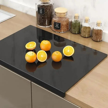 Clear Acrylic Cutting Board with Raised Lip & Non-Slip Base – 17.7 × 13.8 Inches for Prep Work