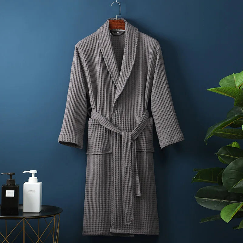 Soft Cotton Bathrobe for Women & Men – Cozy Lounge Robe After Shower Spa Hotel Home – Breathable Comfort Fit Loungewear