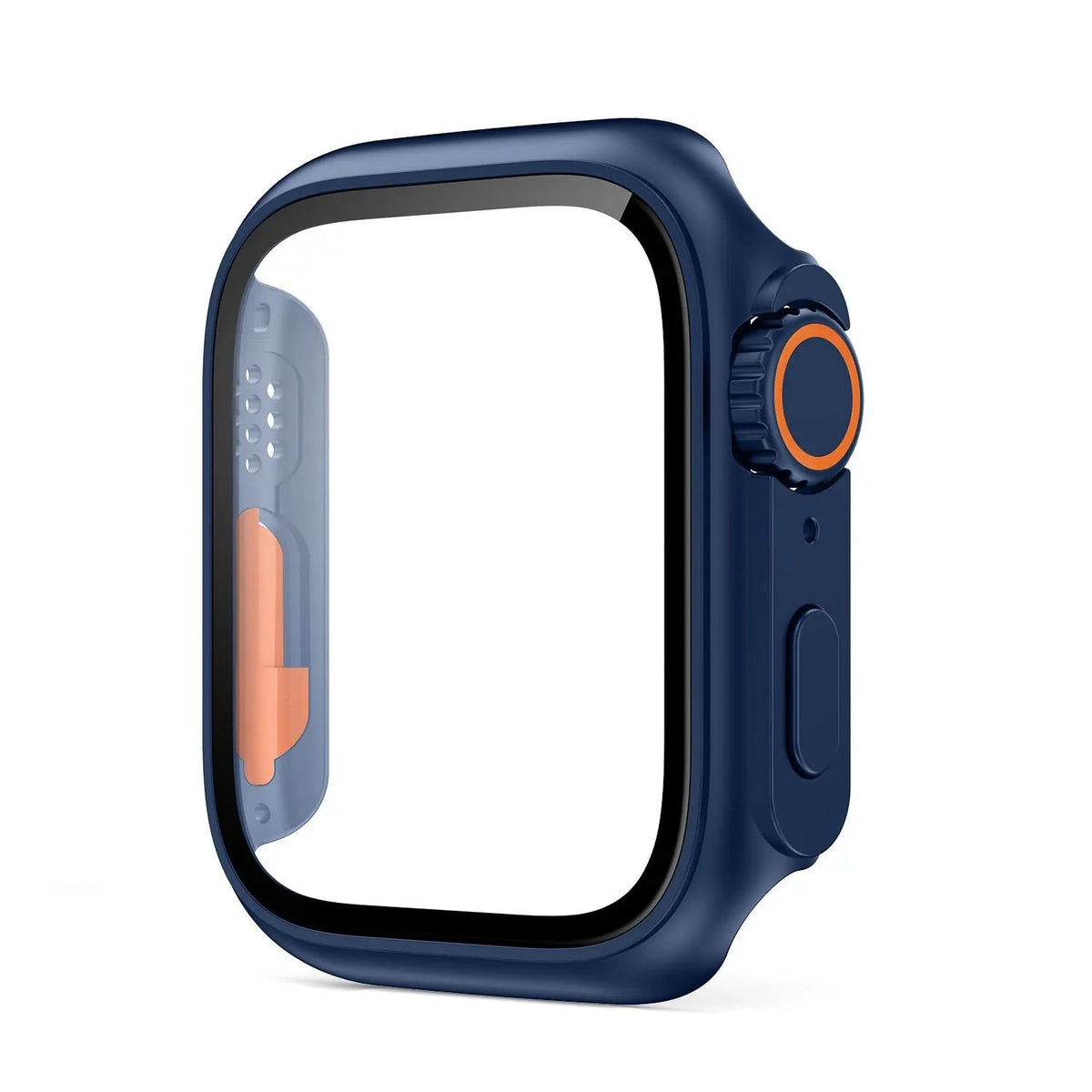Hardened Glass Shield Case for Apple Watch Series 7/8/SE – Full Display Coverage, Crown Access, 40-45mm Sizes