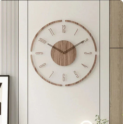 Natural Wood Analog Wall Clock – Whisper-Quiet Timepiece for Bedroom, Office & Home Decor – 12" or 14" Round Face