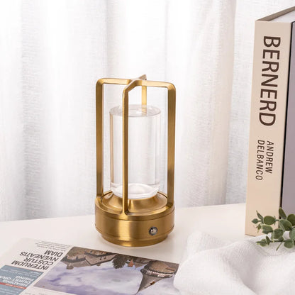 Rechargeable LED Accent Lamp 7-Inch Crystal-Style Cordless Design 3 Light Modes Portable Nightstand Bedroom Living Room Desk Decorative Ligh