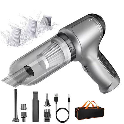 Compact Cordless Handheld Vacuum Cleaner with Blower Function - 2-in-1 Portable Car & Home Vac, HEPA Filter, Rechargeable Battery