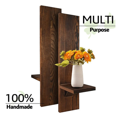 Handcrafted Wooden Sconce Pair for Ambient Candlelight Display – 15-Inch Vertical Mount for Living Rooms, Bedrooms, Patios & Entryways
